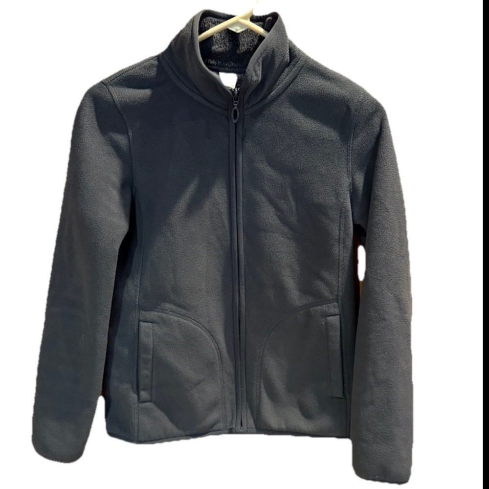 Uniqlo Heather Gray Full Zip Front Pockets Fleece Jacket Women’s Size Medium